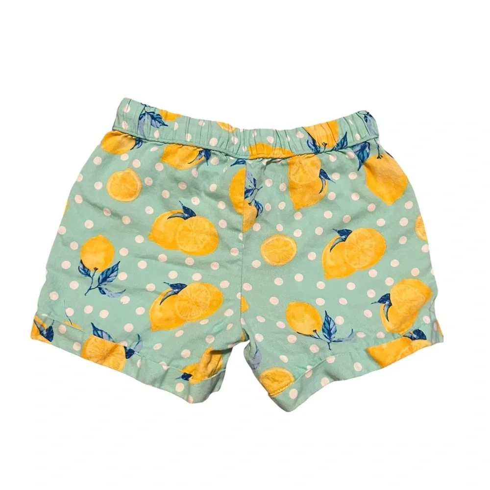 Girls Wonder Nation Mint Green Lemon Print Drawstring Shorts Size 6